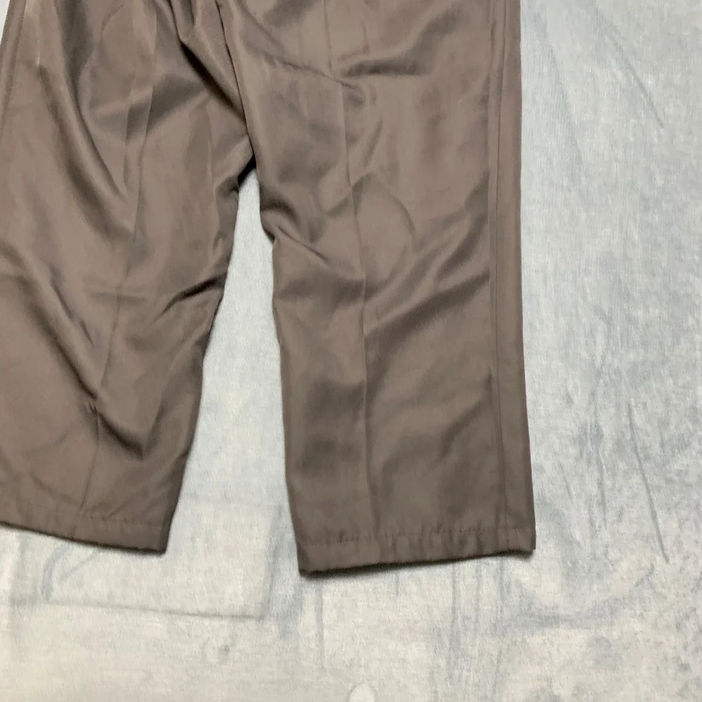 Mens Workwear Pants 38x32 Dark Brown Comfort Slash Pocket Straight Leg Outdoor